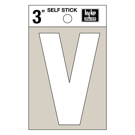 HY-KO 3In White Vinyl Letter V, 10PK A30532